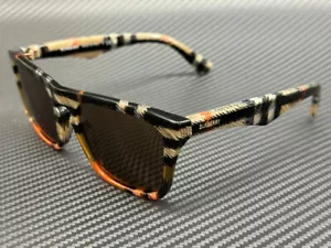 BURBERRY BE4434 414673 Check Sand Brown Men's 57 mm Sunglasses - Picture 1 of 4