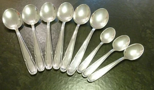 Besteck Ebel 6 Löffel u 3 Teelöffel 90er Silber Auflage versilbert 19,5 cm - Bild 1 von 4