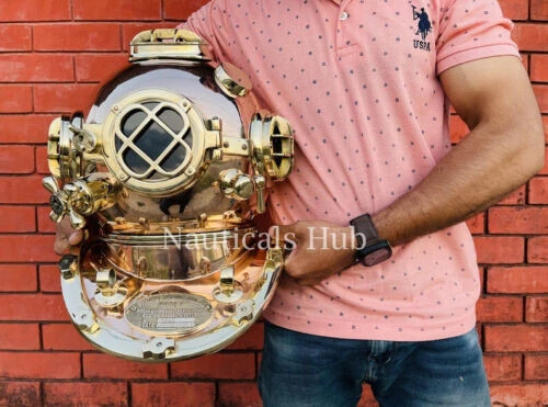 Marine Scuba Boston U.S Navy Mark V Diving Divers Helmet New Handmade - Image 1 of 1