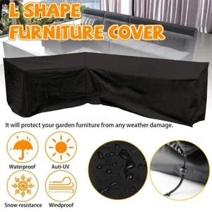 L-Form Lounge Set Sofa Schutzhülle Abdeckung Regenschutz Gartenmöbel Abdeckhaube - Bild 1 von 34