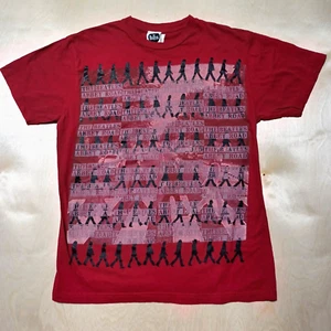 The Beatles Abbey Road 2007 Red Graphic Print T-Shirt Men's Size Medium - Picture 1 of 9