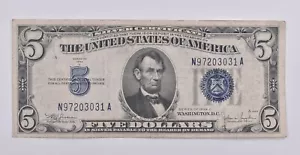 1934-C $5 Silver Certificate Blue Seal Average Circ - Picture 1 of 5