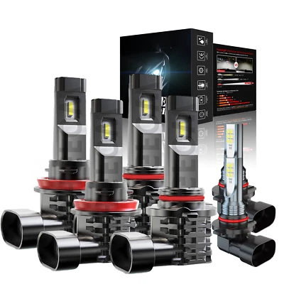 For Ford Lobo 2015- 2018 2019 6X Combo LED Headlight Hi/Lo Bulb + Fog Lamp 6000K - Image 1 of 4