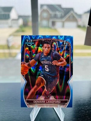 2023 BOWMAN CHROME UNIVERSITY DEMARR LANGFORD BLUE RAYWAVE RC /199 - Image 1 of 2