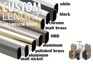Aluminum Closet Rod with 2 wall Flanges Matt Brass Oval 21" Long - Picture 1 of 1
