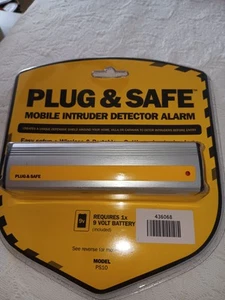 PLUG & SAFE MOBILE INTRUDER MOTION DETECTOR ALARM WIRELESS INCLUDES BATTERY NIP - Picture 1 of 6