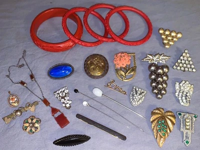 Great Group  Antique to Older Vintage  Jewelry  Mostly Wearable - Image 1 of 4