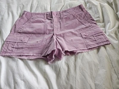 American Eagle Outfitters Boyfriend Corto Rosa/Ciruela Carga con Dobladillo Deshilachado Talla 4 Foto 1 de 4