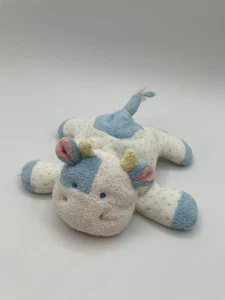 Eden Toys blau weiß gepunktet Kuh Frottee Plüsch Rassel Lovey 6 Zoll - Bild 1 von 9