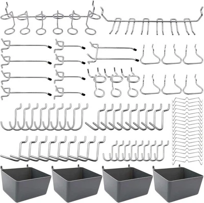 80pcs Peg Board Hooks Workshop Garage Pegboard Hanging Tool Storage Display - Image 1 of 4