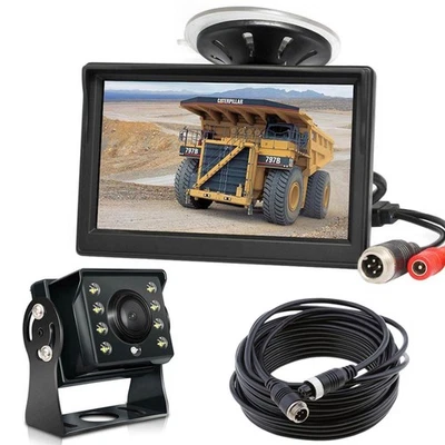 4PIN 12-24V 5" Reversing Camera and HD Screen Monitor Kit for Truck Caravan RVs - Image 1 of 4
