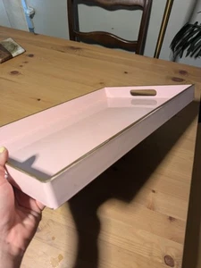 Decorative Pink and Gold Tray - Picture 1 of 3