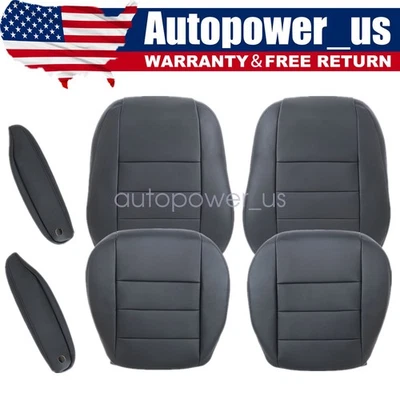 For 05-09 Land Rover LR3 Discovery 3 Driver & Passenger Leather Cover Black Perf - Imagem 1 de 4