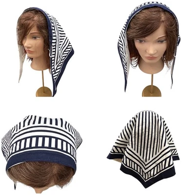 Rare Vintage Mod 1960's Hair Scarf Black & White Headband Beach - Image 1 of 4