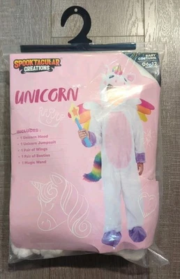 Spooktacular Creations 6-12 Mo Baby Unicorn Jumpsuit Halloween Costume New - Image 1 of 4