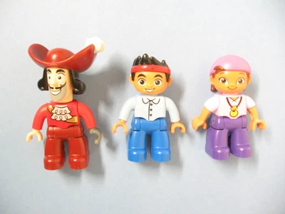 Lego Duplo Jake and the Neverland Pirates Figures - Jake, Izzy, Captain Hook - Image 1 of 2