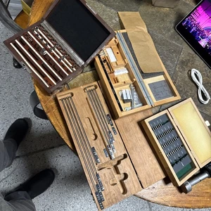 Unvollständige Starrett Tiefenmessschraube Nr. Maschinist Set in Holzkiste USA - Bild 1 von 8