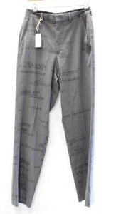 Ladies JADED LONDON Grey Script Buttoned Formal Trousers UK 28R l17 - Picture 1 of 4