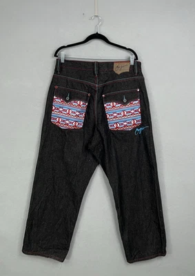 Jeans Coogi Australia Para Hombre 36x34 Denim Lavado Oscuro Bordado Azteca Años 90 Calle Foto 1 de 4