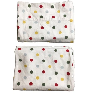 Garnet Hill Flannel Pillowcase Standard Size Polka Dots Thick Flannel Warm Cozy - Picture 1 of 6