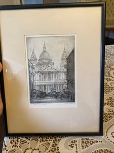 Atemberaubende signierte Radierung der St. Paul’s Cathedral vom Ludgate Hill schöner Rahmen - Bild 1 von 13