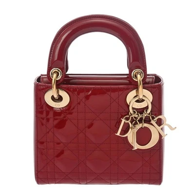 Dior LADY DIOR mini bag M05050WCB_M323 Cannage パテントカーフ Cherry ... - Image 1 of 4