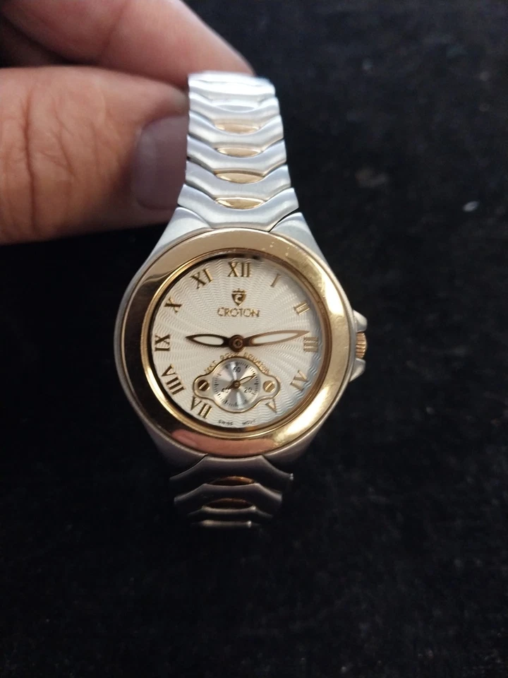 Reloj Croton Equator Damas Bisel Oro 18k Corona y Eslabones Cuarzo Suizo Funcionando  Foto 1 de 4