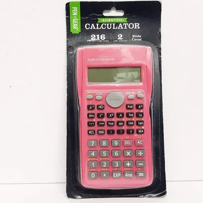 Scientific Pink Calculator With Slide Cover by Asda - Mathematics GCSE - New - Image 1 of 3