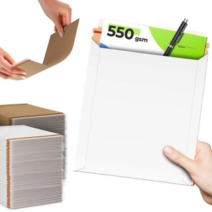 100 - 13x18 Self Seal White Rigid Photo Mailers Document Stay Flat Envelopes - Picture 1 of 8