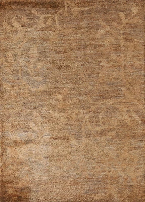 Handmade Gold/ Brown Contemporary Area Rug 4x6 Ft Modern Indian Jute Carpet - Image 1 of 4