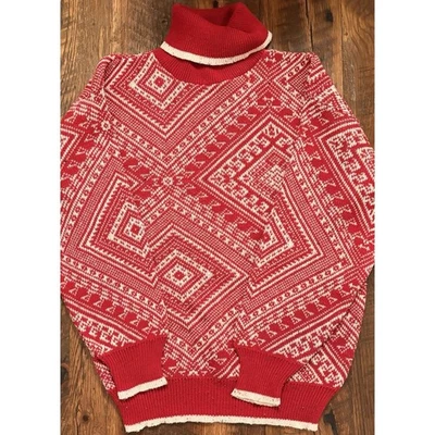 Suéter Vintage Coldwater Creek Rojo Lana Navidad Vacaciones Para Mujer Talla Mediana Foto 1 de 3