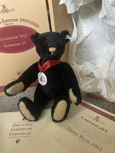 Steiff Black 1912 replica Teddy bearvGrowler Bear 1912 Club Edition 1999 35cm - Picture 1 of 4