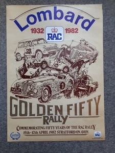 Lombard RAC Golden Fifty Rally poster 1982. RAC Rally poster. Rallye poster - Picture 1 of 6
