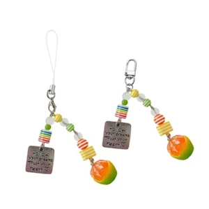 Multipurpose Orange Key Holder Phone Charm Fashion Accessory for Trendy Women - Picture 1 of 10