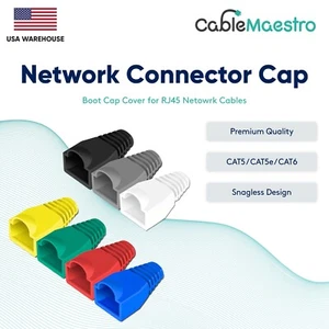 CAT5e CAT6 CAT5 Enchufe Bota Extremo Tapa Cubierta Cabezal Conector de Red RJ45 Cable Colores - Imagen 1 de 36
