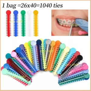 1040 Stck. Dental Kieferorthopädische Blattschraube Krawatten Zahnspangen Elastische Gummibänder 40 Farben - Bild 1 von 59
