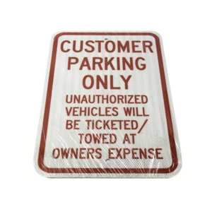 Lyle RP-017-RW-12HA 18" x 12" Vertical Aluminum Customer Parking Only Sign - Picture 1 of 1