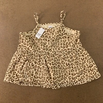 Top peplum sin mangas estampado de leopardo marrón talla mediana (8) Gap niños niña nuevo con etiquetas Foto 1 de 4