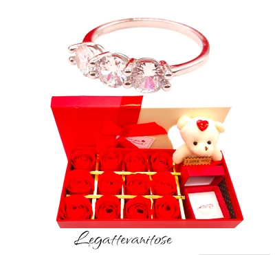 Anello donna Trilogy in argento 925 anello tre pietre  zirconi 5 mm bianchi top - Immagine 1 di 4