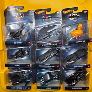 HOT WHEELS DC BATMAN PREMIUM 1:50 Lot of 9 1989 Batmobile/Batcycle Vehicle NEW - Picture 1 of 7