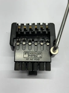 Original Vintage USA Steinberger Guitar Trans-Trem Tremolo Bridge 1980s Black - Picture 1 of 5