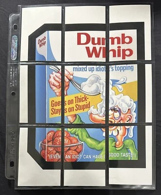 2023 Wacky Packages Old School S11 DUMB WHIP PUZZLE 9 Card Set w/back checklists - Image 1 of 4