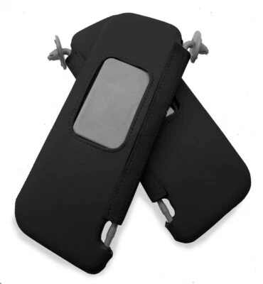 适用于 2002 - 2008 丰田卡罗拉 PVC 乙烯基皮革遮阳板保护套 皮肤 黑色 — 第 1/4 张图片