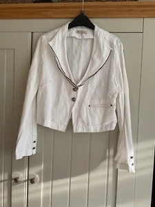 Imprevu design ladies short cotton cream jacket used size 10 - Picture 1 of 8