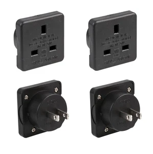 2x UK to USA US America Canada Tourist Travel Plug Power Mains Adaptor - Black - Picture 1 of 1