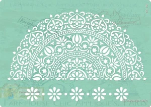Mandala Stencil French Stencil Mandala Furniture Stencil with Border Stencil .22 - Picture 1 of 2