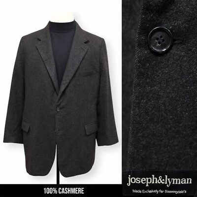 JOSEPH & LYMAN Hombre Gris Carbón CACHEMIRA Abrigo Deportivo Traje Chaqueta Blazer 44 L Foto 1 de 4