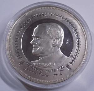 1990-Mo Mexico Antigua Basilica De Guadalupe 5 troy oz .999 fine silver medal - Picture 1 of 2