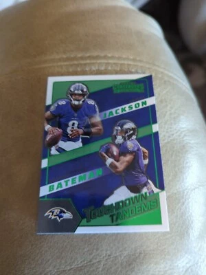 2022 Contenders Lamar Jackson & Rashod Bateman #TDT-LJA Emerald Green Foil  - Image 1 of 2