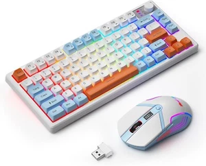 BlueFinger 75% Wireless Gaming Keyboard and Mouse with Smart Display, Rechargeab - Afbeelding 1 van 6